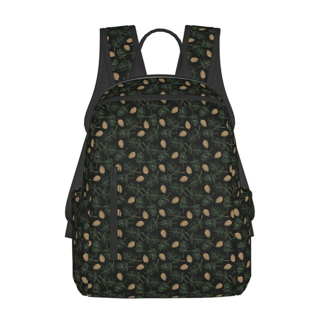 Bingfone Pine Cone Woodland Pattern for Lightweight Backpack, Tear-Resistant Adjustable Strap Backpack, Travel Bag Campus Bag, Unisex