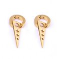 thumbnail image 3 of Pendientes colgantes de aro con forma de estrella hueca triangular de acero inoxidable, color negro, 3 of 4