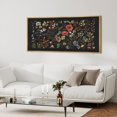 thumbnail image 3 of IDEA4WALL Extra Large Framed Canvas Print Wall Art Midnight Garden Vintage Floral Pattern Artwork Nature Vintage Pastel Colorful Fine Art Decorative Relax/Calm for Rooms Decor - 60"x30", 3 of 5