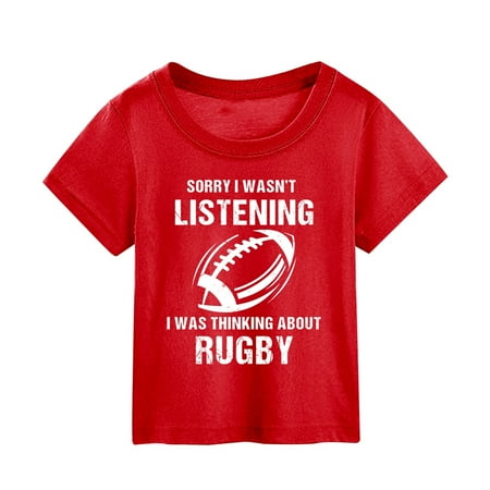 

Ydojg Toddler Girls Tops Cute Clothes Football Fans Sports Gift Summer Kids Character Football Letter Cool Printing Short Sleeve Out Wear T Shirt For 9-10 Years