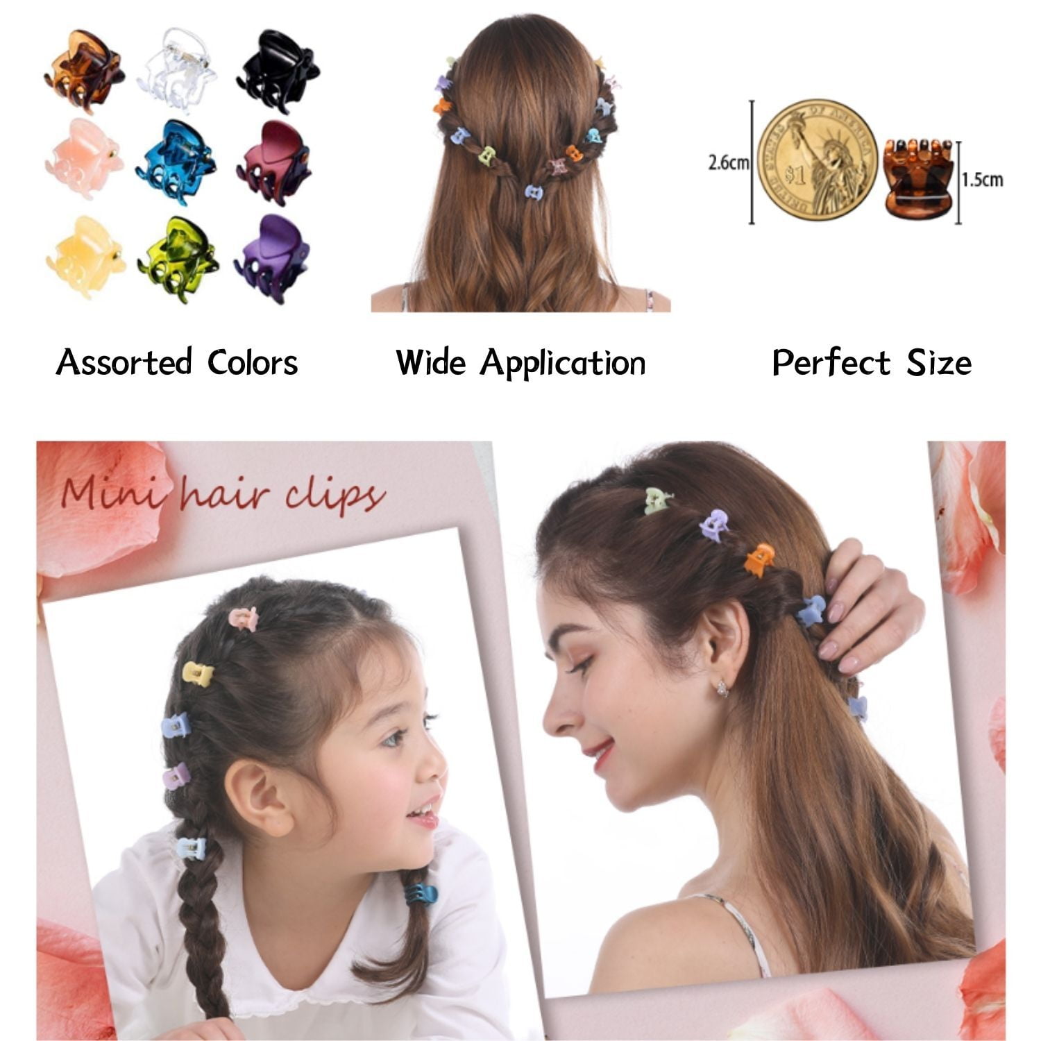 Funtopia Mini Hair Claw Clips 72 Pcs Small Hair Clips - Walmart.com