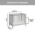 thumbnail image 4 of Oxford Baby Essential Island Mini 4-in-1 Convertible Crib with Round Spindles, Gray, 4 of 10