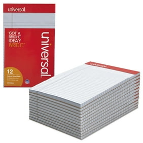 Universal Colored Perforated Note Pads, Narrow Rule, 5 x 8, Orchid, 50 Sheet, Dozen