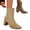 Khaki, variant on Willtoo Boots For Women Pointed Toe Chunky Heel Ankle Booties Fall Winter Slip On Chelsea Boots for Daily Wear