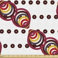 thumbnail image 1 of Abstract Upholstery Fabric by the Yard, Concentric Repetitive Circles and Dots Motif Internal Round Ellipses, Decorative Fabric for DIY and Home Accents, Burgundy Mustard White by Ambesonne, 1 of 5