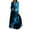Blue, variant on Ichuanyi Woman Dress, Summer Women's Fashion Casual Round Neck Long Sleeve 3D Printed Long Dress