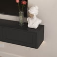 thumbnail image 6 of S-HOME Wall Mounted TV Shelf Featuring Led Lights and Power Outlet, High Gloss Floating TV Stand for Your Living Room，Black, 6 of 9