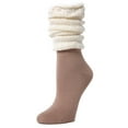 thumbnail image 3 of MeMoi Linear Scrunch Cotton Blend Crew Socks - Womens - Female, 9-11, Black, 3 of 3