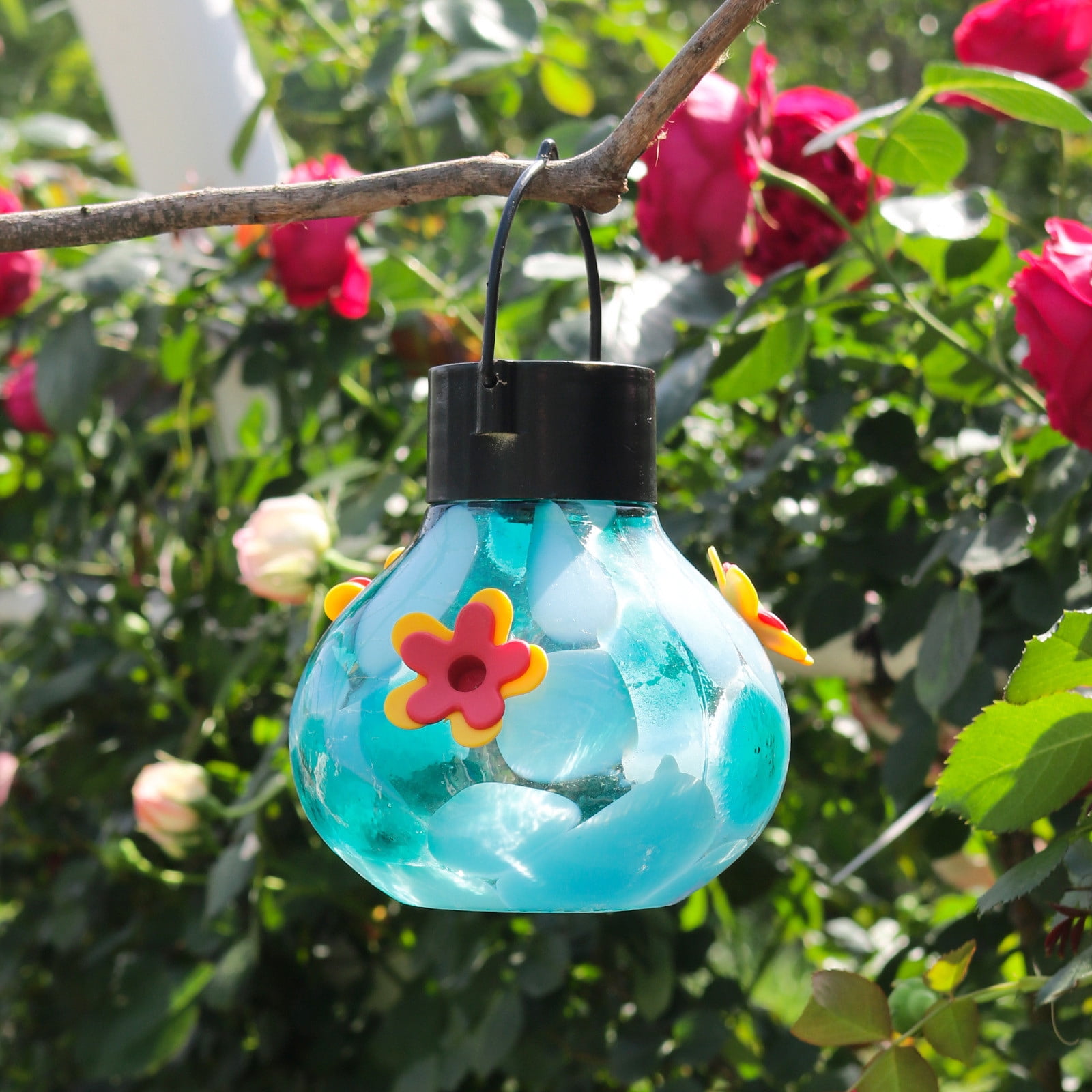 Camnix Solar Lighted Hummingbirds Feeder Automatic Unit Patio Hanging Outdoor Decoration