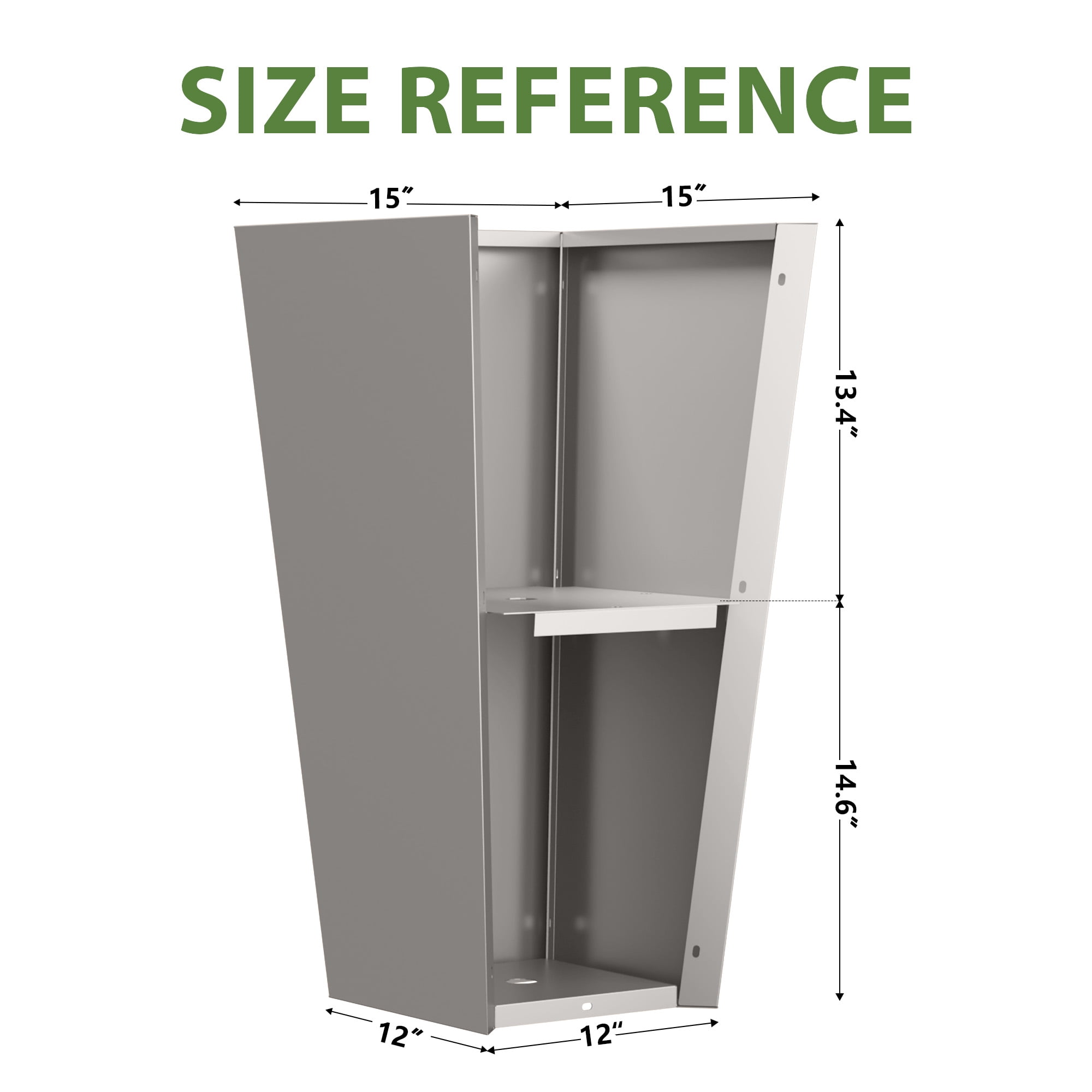 MAYEERTY 28*15*15" Gray Modern Metal Cone Planter with Inner Shelf for Outdoor Gardening, Patio & Balcony