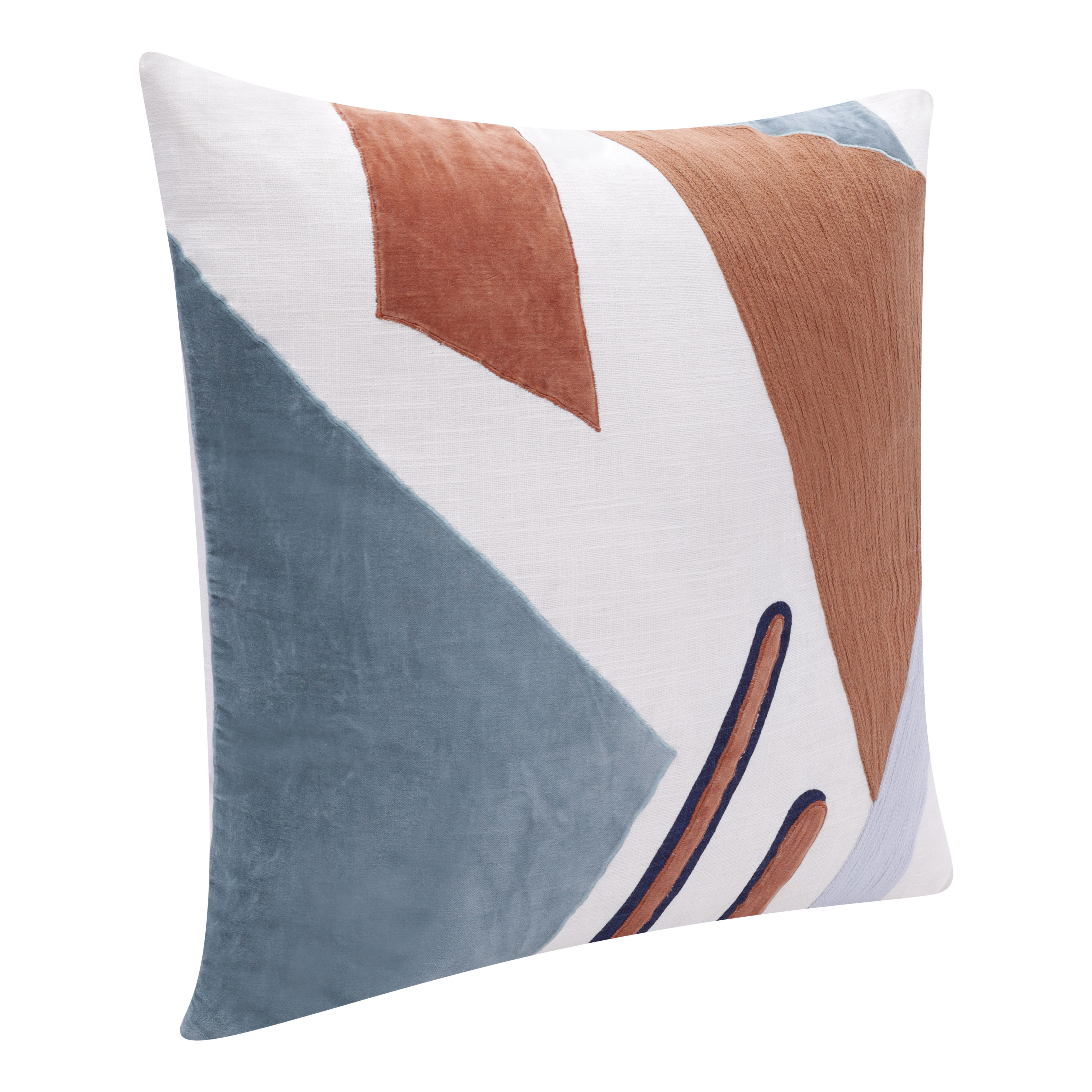 Harlow Hill Stacy Garcia 24" x 24" Sage Green/Adobe Abstract Cotton Adult Decorative Throw Pillow Cover
