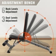 RitFit Adjustable Foldable Utility Weight Bench for Home Gym, Weightlifting and Strength Training - Bonus Workout Poster