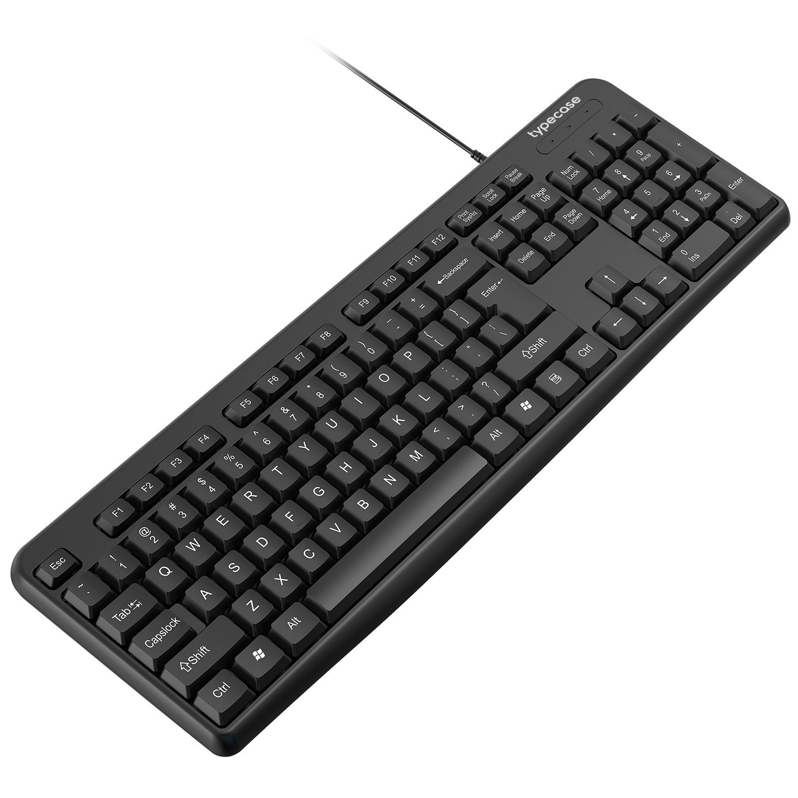 typecase Wired USB computer keyboard, suitable for both business and home use, universal quiet computer keyboard.black