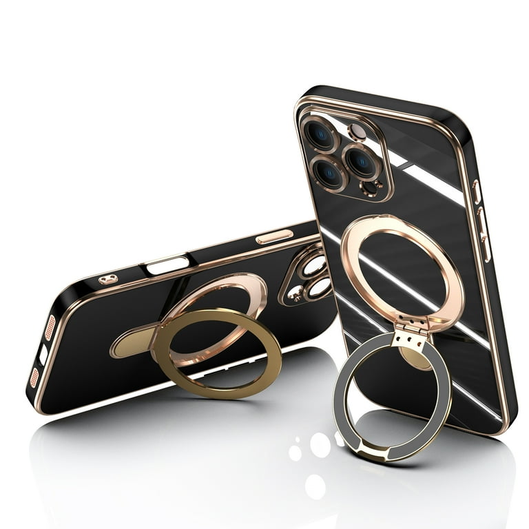 Dteck for iPhone 16 Pro Max Case with Magnetic Ring Holder Kickstand Compatible with MagSafe Case Built-in Camera Lens Protector Electroplated PC + Dteck for iPhone 16 Pro Max Case with Magnetic Ring Holder Kickstand Compatible with MagSafe Case Built-in Camera Lens Protector Electroplated PC +