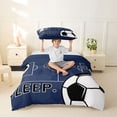 thumbnail image 2 of Erosebridal Ball Games Kids Twin Bedding For Boys,Deepblue White Black Duvet Cover Set,Reversible Navy 2 Pieces,No Comforter, 2 of 6