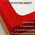 thumbnail image 2 of Amay 100% Organic Cotton California King Fitted Sheet - 500 Thread Count (72"x84") - Ultra Soft, Cooling & Breathable Bed Sheet - Durable Long-Lasting Fabric - (Red, 1 Piece), 2 of 7