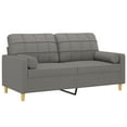 thumbnail image 4 of vidaXL 2-Seater Sofa with Pillows&Cushions Dark Gray 55.1" Fabric, 4 of 48