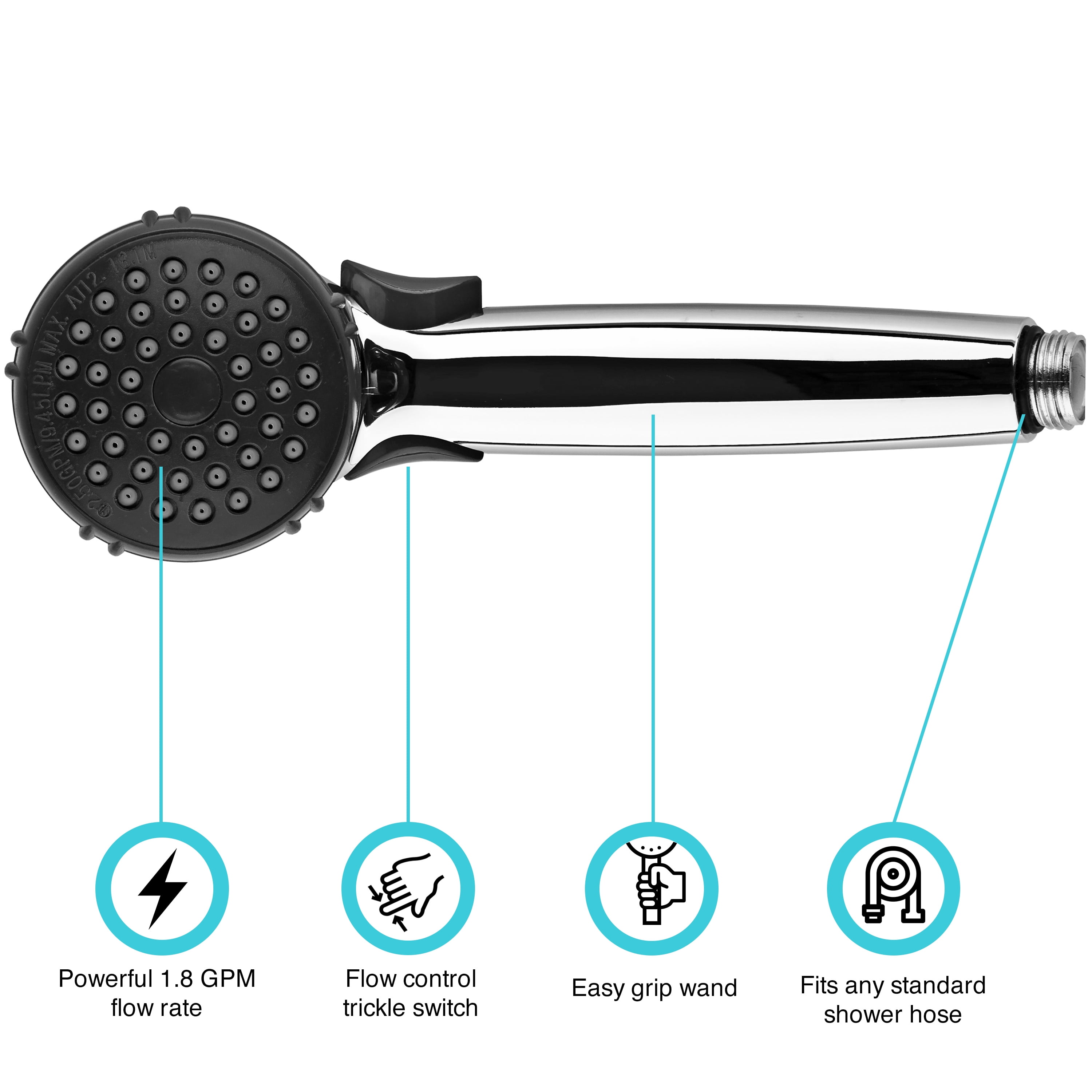 Dura Faucet DF-SA400K-CP Rv Single Function Shower Wand & Hose Kit - Chrome