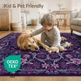 thumbnail image 4 of ODIKA 4'x6' Maximalist Central Emblem Delicate Blooming Petals Interlocking Design Washable Area Rug None for Bedroom, Reading Nook, Pet Friendly & Non-Shedding, 4 of 7
