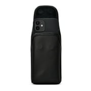 iPhone 13 mini/12 Mini Turtleback Black Leather Holster w/Heavy Duty Vertical Metal Belt Clip