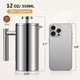 thumbnail image 2 of Meelio Cafetera de prensa francesa pequeña de 350 ml, prensa francesa con aislamiento de doble pared, prensa de café de acero inoxidable, incluye 2 filtros adicionales y 1 cuchara de café (1 taza, 12, 2 of 5