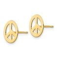 thumbnail image 2 of Real 14kt Yellow Gold Madi K Peace Sign Post Earrings; for Adults and Teens; for Women and Men, 2 of 3