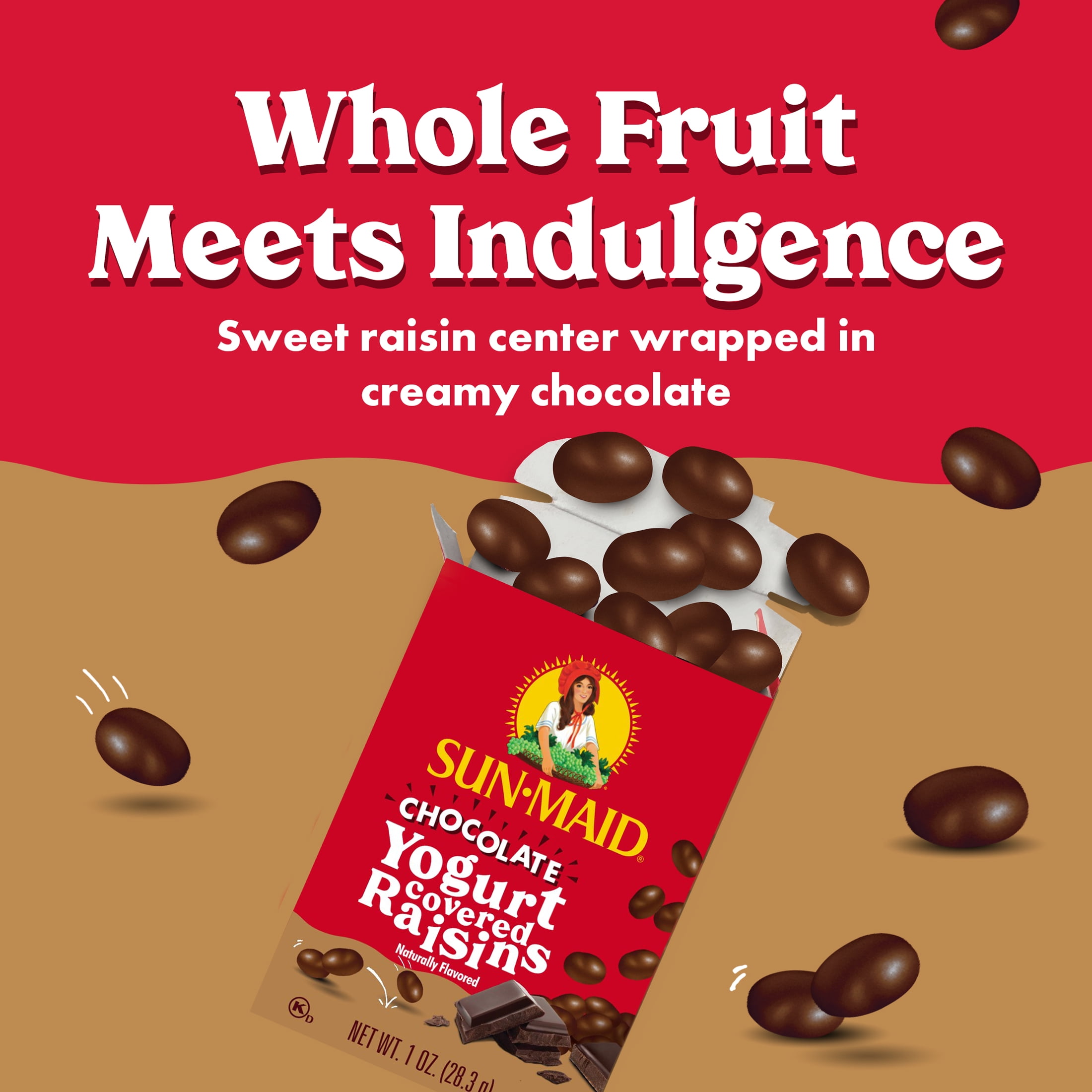 (12 pack) Sun-Maid Chocolate Yogurt Covered Raisins, 1 oz, 6 Count