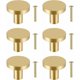 thumbnail image 1 of pomos redondos para muebles, pomos de latón macizo para cajones, tiradores para muebles de armario, pomos dorados para puerta de armario, tiradores dorados para muebles, orificio único con 6, 1 of 5