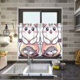 thumbnail image 4 of Yayeee Kitchen Curtains Tier Pair Light Filtering 27"x24" Rod Pocket Short Cafe Window Panel, White Cute Cat, 4 of 7