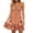 Orange, variant on Bohemian Dresses for Women Floral Print Spaghetti Strap V Neck Adjustable Casual Summer Midi Dress White