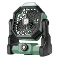 thumbnail image 2 of Fan Rechargeable Stepless Speed Change Wide Base LED Function Low Noise Plastic Material Battery Fans Portable for Outdoor Black Green, 2 of 14