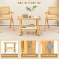 thumbnail image 2 of Patiojoy 2pcs 2-tier Bamboo Side Table w/ Glass Top End Table w/ PE Rattan Shelf Home Sofa Side Table w/ Storage Nightstand Bedside Table, 2 of 9