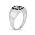 thumbnail image 2 of Bling Jewelry Womens Classic Flat Black Onyx Gemstones Signet Skull Crossbones Ring Sterling Silver, 2 of 4