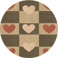 thumbnail image 1 of Ahgly Company Machine Washable Indoor Round Transitional Saddle Brown Area Rugs, 7' Round, 1 of 7
