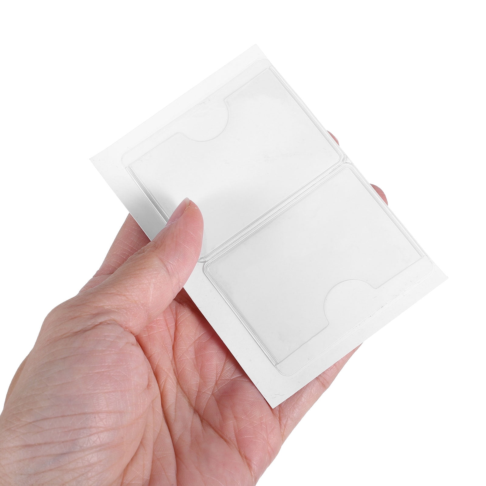 HONMEET PVC Clear Label Holders Self Adhesive for Business Cards 50Pcs