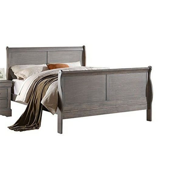 Acme Furniture Louis Philippe III Eastern King Bed in Antique Gray, Multiple Sizes