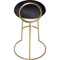 thumbnail image 3 of Meridian Furniture Ring Soft Black Velvet Counter Stool in Brushed Gold Finish, 3 of 5
