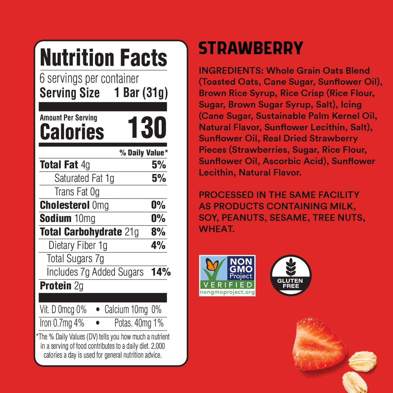 (Pack Of 8) Junkless Bar Granola Strawberries 6.6 Oz