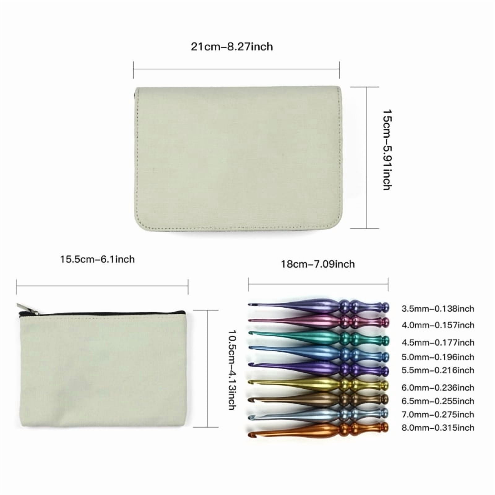 9Pcs Aluminum Alloy Crochet Hook Set Ergonomic Handle Crochet Hook Needle Knitting Tool for Crocheting 3.5mm-8.0mm