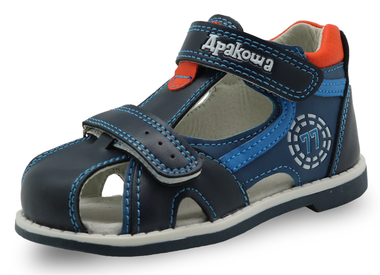 Apakowa Boys Double Adjustable Strap Closed-Toe Sandals Toddler 