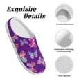 thumbnail image 5 of Kdxio Bright Butterflies Women's Men's Slippers Plush Slip-On House Slipper for Winter Indoor Soft Cushion Non-slip Fluffy Slides Slippers-13, 5 of 7