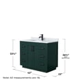 thumbnail image 5 of Wyndham Collection Miranda 42" Metal&Wood Single Bathroom Vanity in Green/Black, 5 of 6