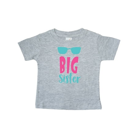 

Inktastic Big Sister Older Sister Sunglasses - Blue Pink Gift Baby Girl T-Shirt