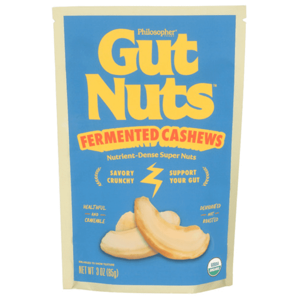 1x Philospher Foods Organic Gut Nuts Fermented Cashews with pen