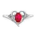 thumbnail image 5 of Solid 14k White Gold Ruby Diamond Engagement Ring Size 8 (.01 cttw.), 5 of 6