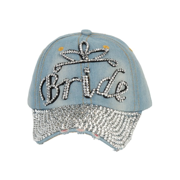 Top Headwear Bride Full Stone Bill Denim Baseball Cap