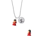 thumbnail image 2 of Delight Jewelry Resin Red Angel Holding Star Silvertone Script Initial Disc - Z - Charm Necklace, 20"+3", 2 of 4