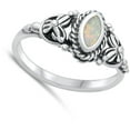 thumbnail image 4 of CHOOSE YOUR COLOR Marquise White Simulated Opal Wholesale Ring .925 Sterling Silver Band CZ Female Size 10, 4 of 4