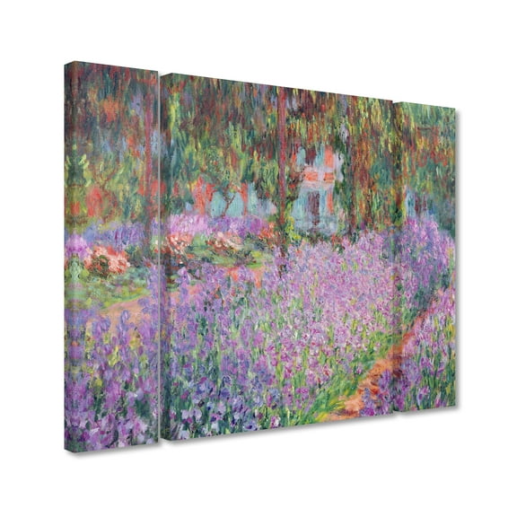 Claude Monet 'Artist's Garden at Giverny' Multi Panel Art Set Small