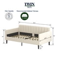 thumbnail image 2 of Miniyam Twin Size Upholstered Daybed, Sofa Bed Daybed Frame with Wood Slat Support for Living Room, Bedroom, White, 2 of 6
